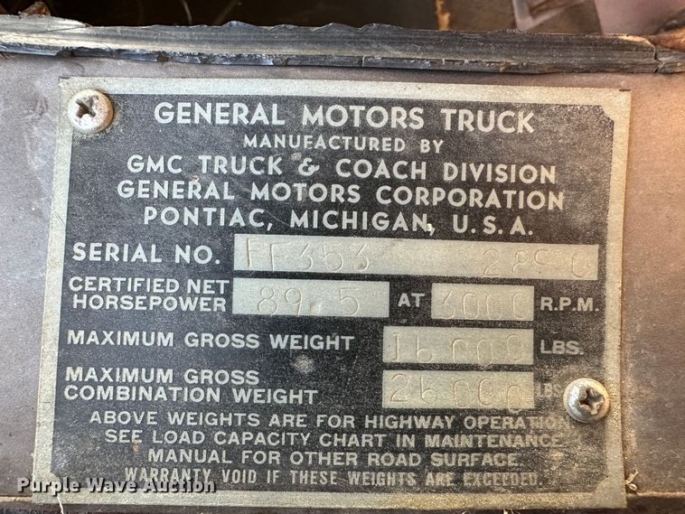 image for item KX9176 1949 GMC  grain truck