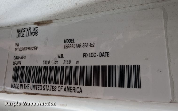 image for item LF9691 2015 International TerraStar  box truck