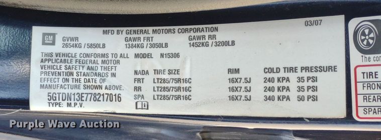 image for item LL9057 2007 Hummer H3  SUV