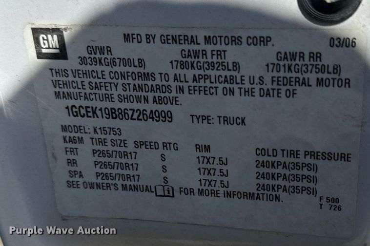 image for item LN9379 2006 Chevrolet Silverado 1500  Ext. Cab pickup truck