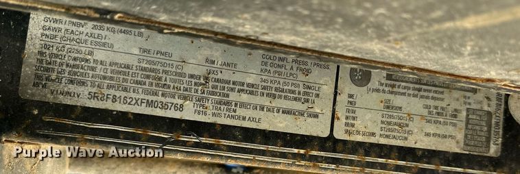 image for item LP9864 2015 Maxey Trailers  utility trailer