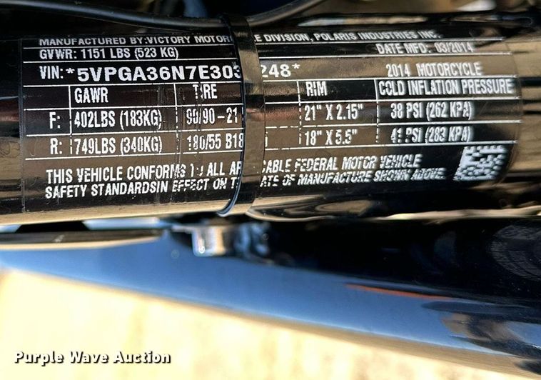 image for item LR9659 2014 Victory  motorcycle