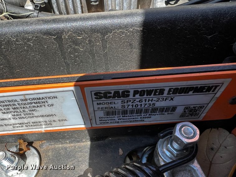 image for item MF9877 2023 Scag Patriot  ZTR lawn mower