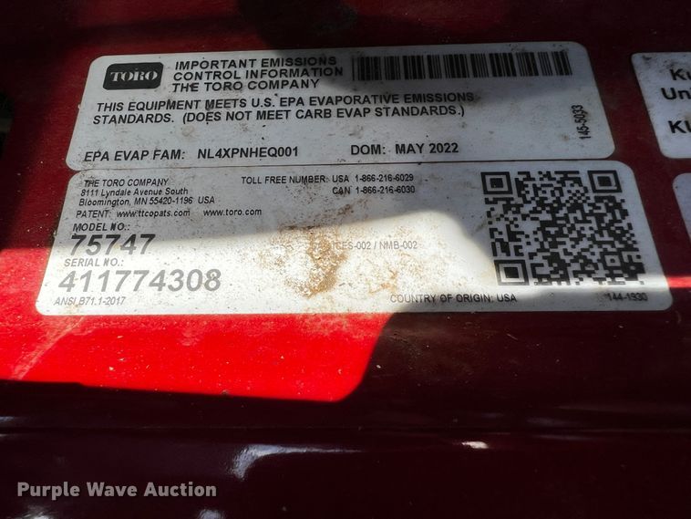 image for item MF9878 2022 Toro Timecutter  ZTR lawn mower