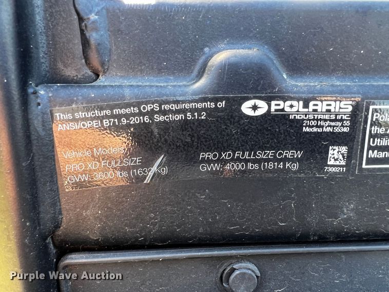 image for item MF9896 2021 Polaris Pro XD  utility vehicle