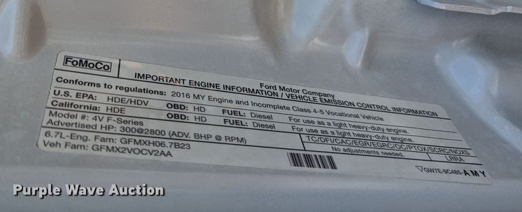 image for item MN9895 2016 Ford F550  sewer jetter truck