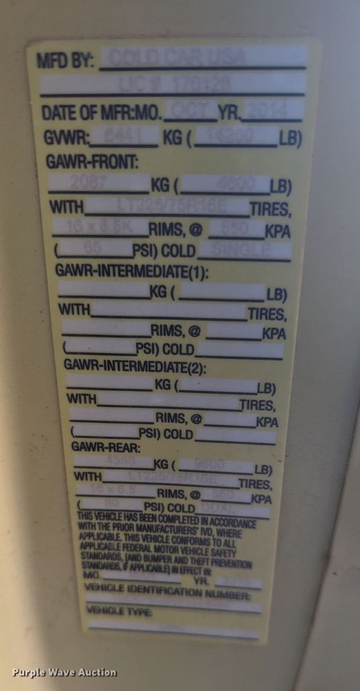 image for item MN9898 2015 GMC Savana  refrigerated delivery truck