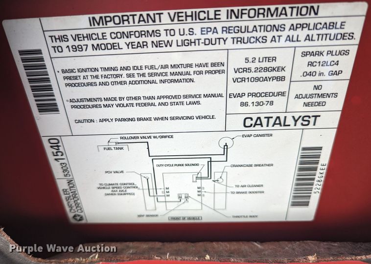 image for item MN9912 1997 Dodge Dakota  pickup truck