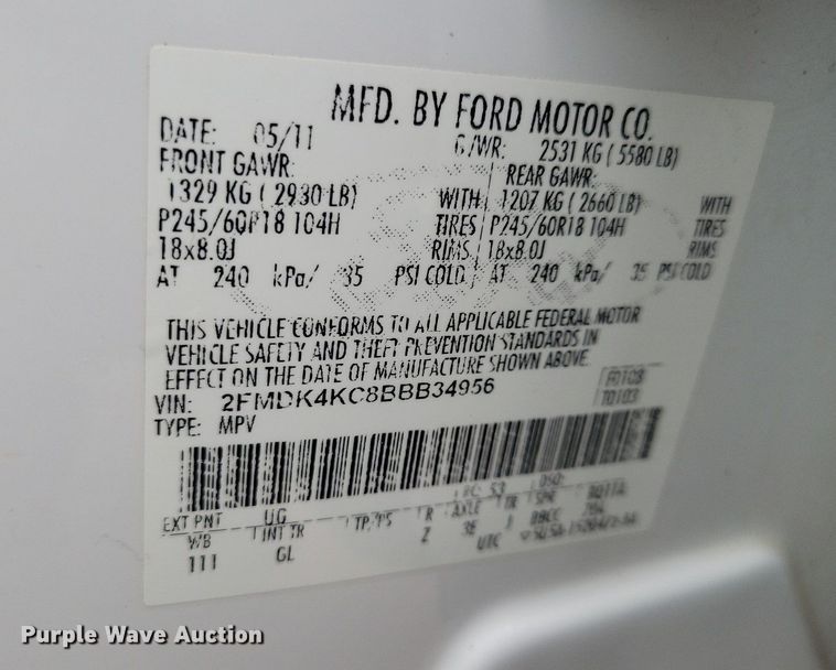 image for item MO9611 2011 Ford Edge Limited  SUV