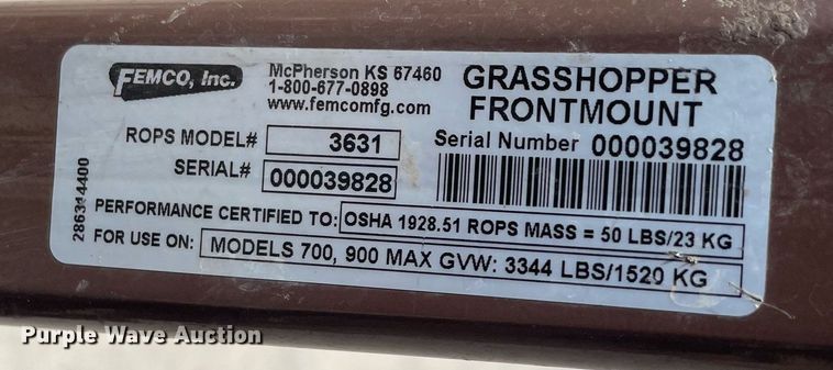 image for item MS9579 Grasshopper 725DT6  ZTR lawn mower