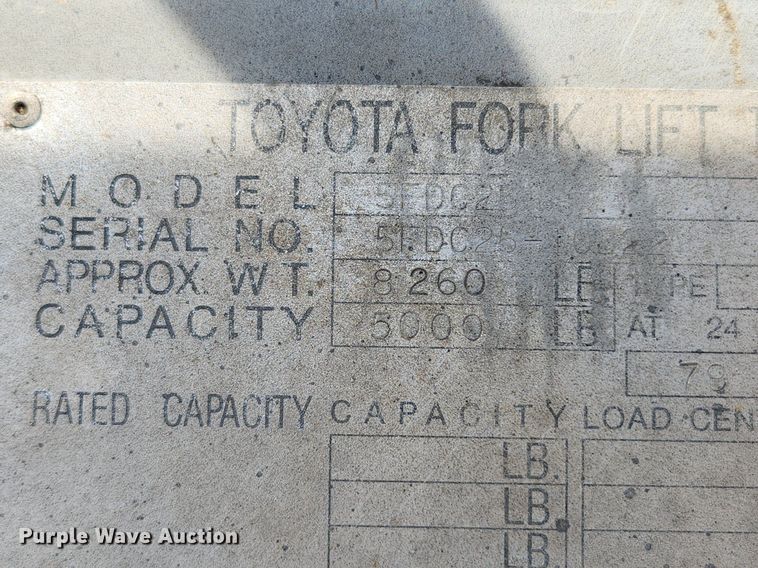 image for item MW9623 Toyota 5FDC25  forklift