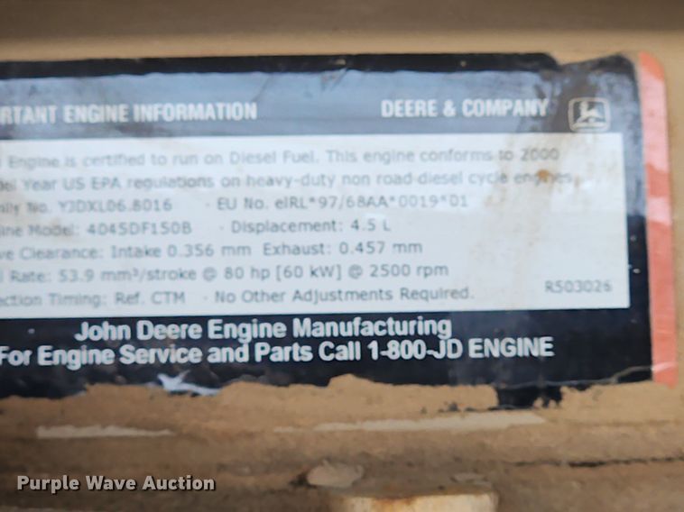 image for item MW9634 2000 Ingersoll Rand P185JWD  air compressor