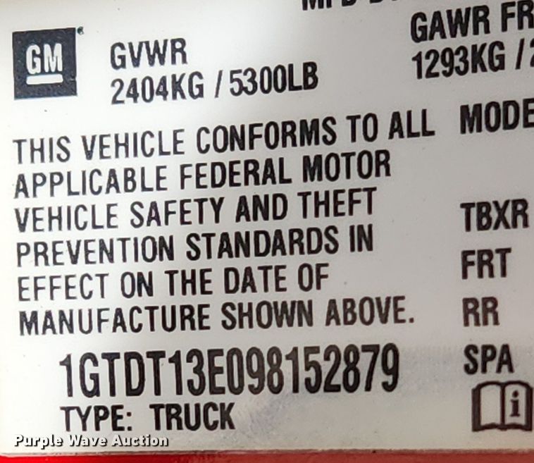 image for item MW9648 2009 GMC Canyon SLE  Crew Cab pickup truck