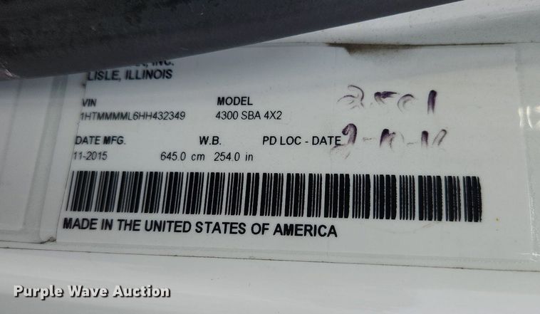 image for item MW9661 2017 International DuraStar 4300  box truck