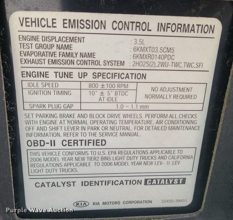 image for item MX9671 2006 Kia Sorento EX  SUV