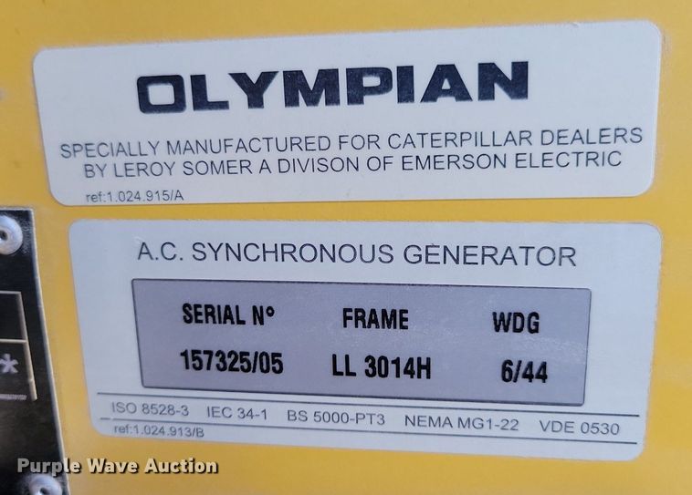 image for item DK5228 2004 Caterpillar Olympian D150P1  generator