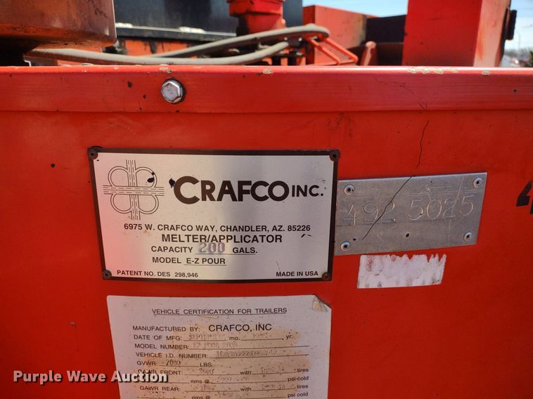 image for item DQ1651 1995 Crafco EZ Pour 200D  melter applicator