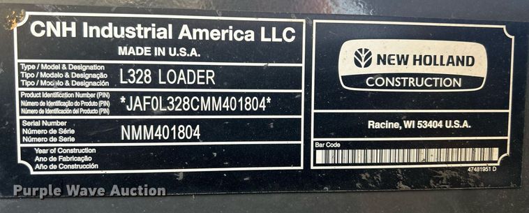 image for item DR4549 2021 New Holland L328  skid steer loader