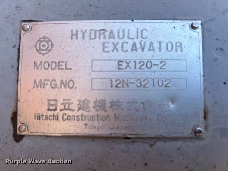 image for item DR4565 1992 Hitachi EX120-2  excavator