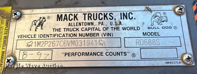 image for item DR4566 1997 Mack RD688S  dump truck