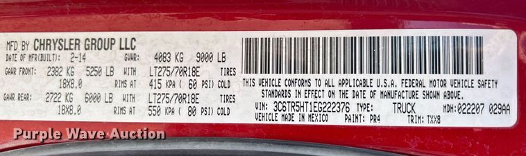 image for item DR4568 2014 Dodge Ram 2500HD  Crew Cab pickup truck