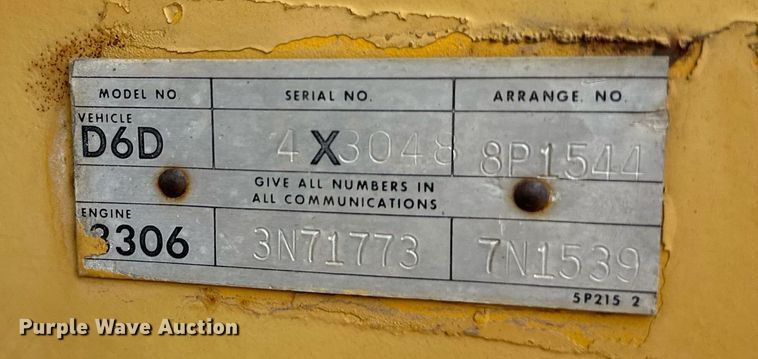 image for item DR5227 1978 Caterpillar D6D  dozer