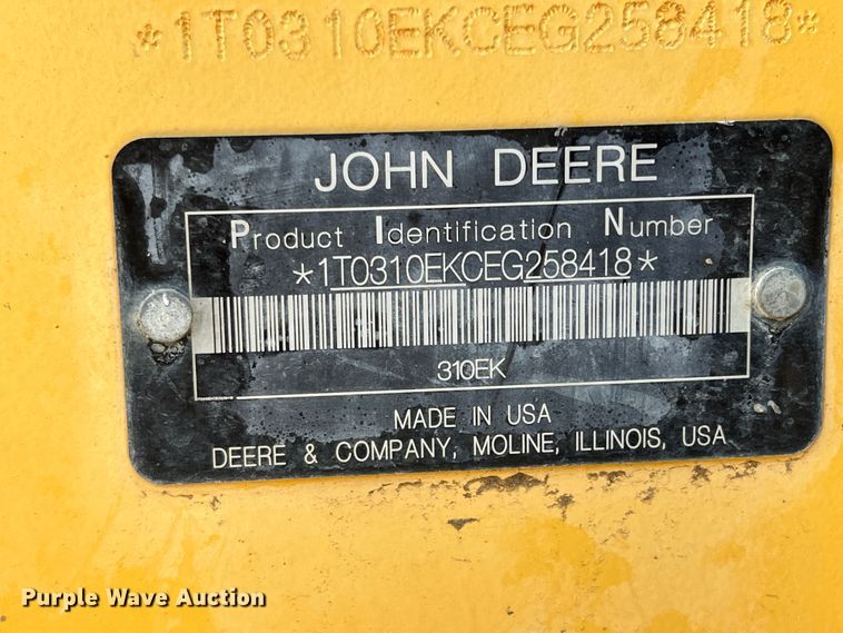 image for item DR5564 2014 John Deere 310K EP  backhoe