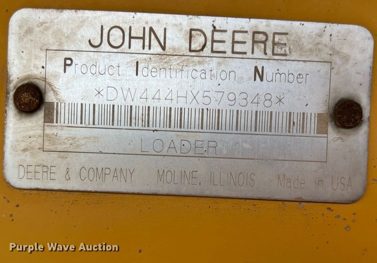 image for item DR5571 2001 John Deere 444H  high lift wheel loader