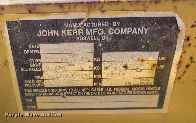 image for item EB9766 2008 John Kerr  equipment trailer