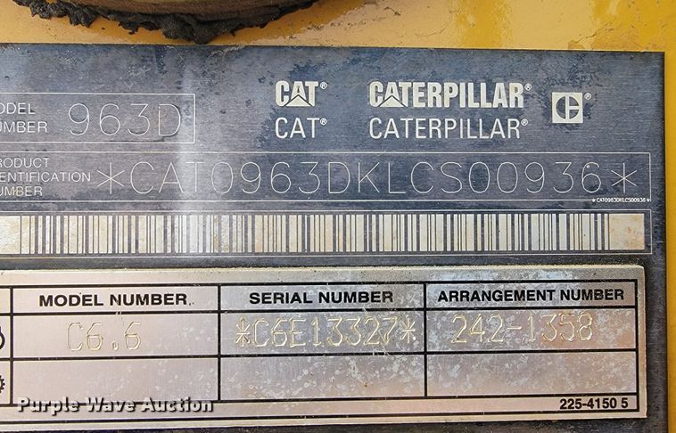 image for item JL9327 2008 Caterpillar 963D  track loader