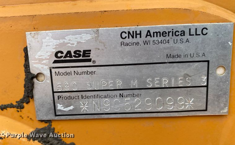 image for item KB9490 2009 Case 590 Super M  Series III backhoe