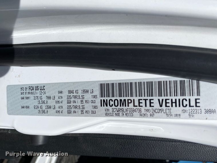 image for item KB9492 2015 Dodge  Ram 5500  utility / service truck