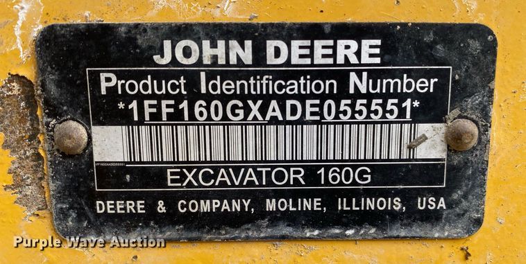 image for item KB9501 2013 John Deere 160G LC  excavator