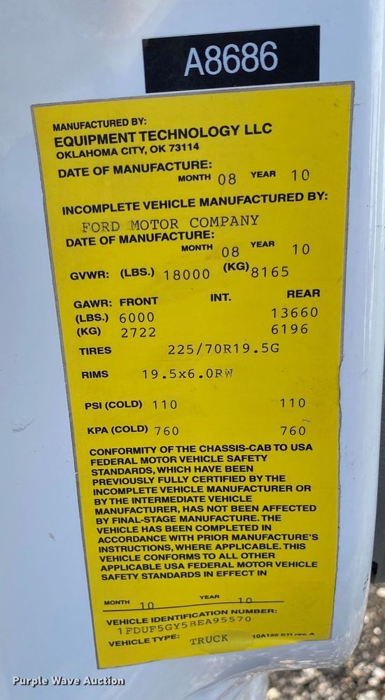 image for item KB9571 2011 Ford F550 Super Duty  bucket truck