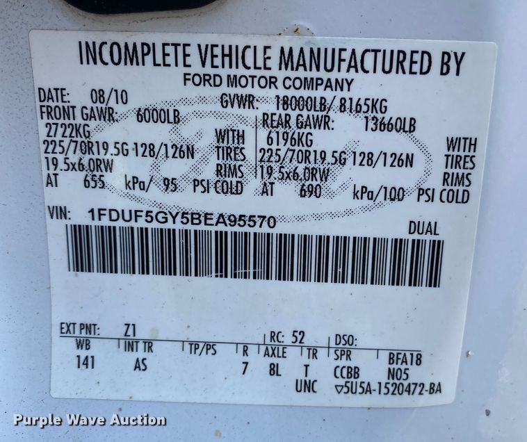 image for item KB9571 2011 Ford F550 Super Duty  bucket truck