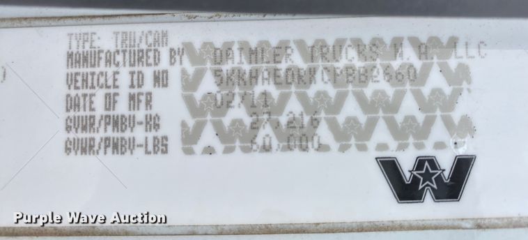 image for item KB9579 2012 Western Star 4900FA  crane truck