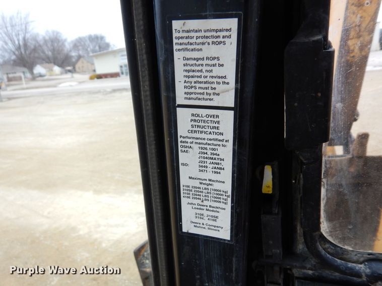 image for item KU9872 2000 John Deere 410E  backhoe