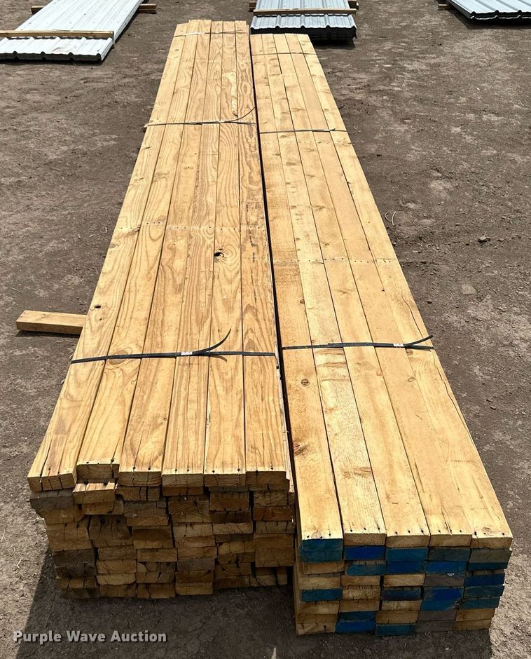image for item KX9093 Approximately 100 pieces of 2" x 4" lumber