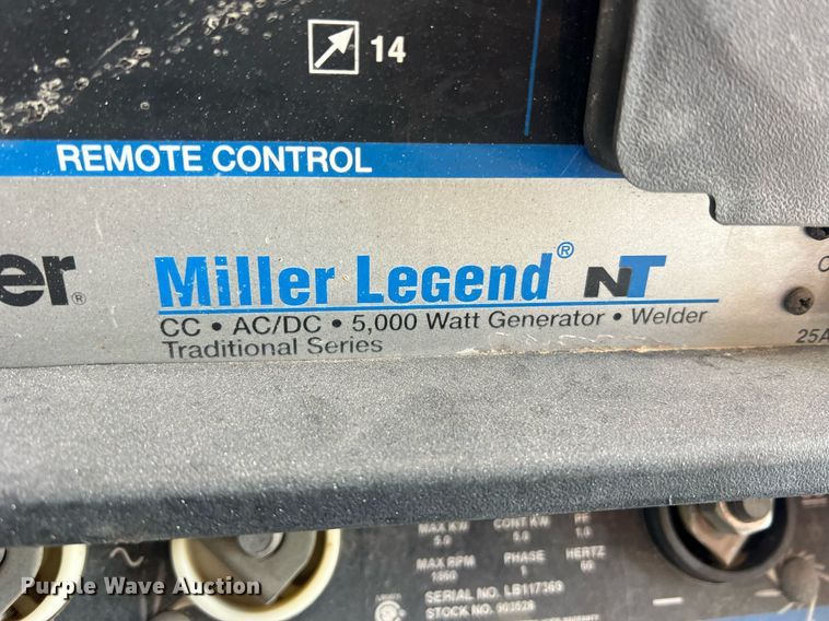 image for item LI9607 Miller Legend NT  welder/generator