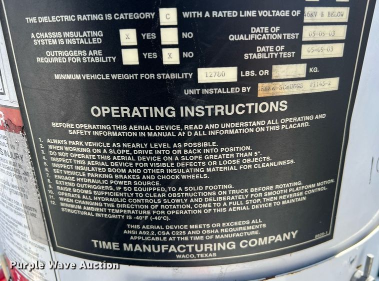 image for item LI9609 2003 Ford F550 Super Duty XL  bucket truck