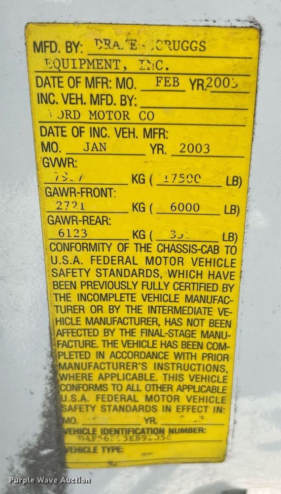 image for item LI9609 2003 Ford F550 Super Duty XL  bucket truck