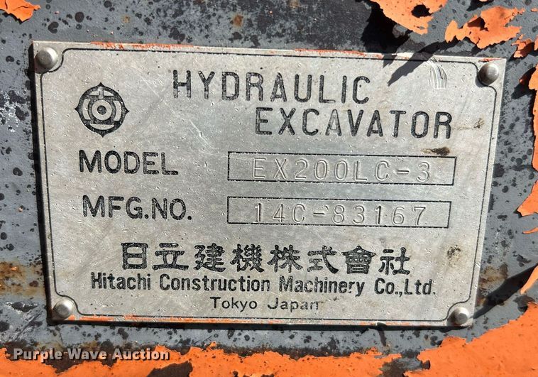 image for item LI9610 1995 Hitachi EX200LC-3  excavator