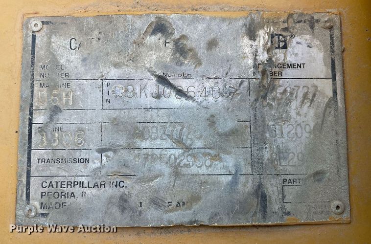 image for item LJ9611 Caterpillar D6H XL Series II  dozer