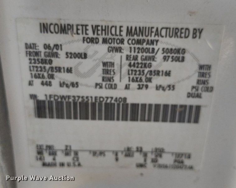 image for item LL9053 2001 Ford F350 Super Duty  dump bed pickup truck