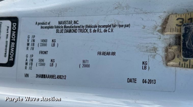 image for item LN9380 2014 International DuraStar 4300  bucket truck