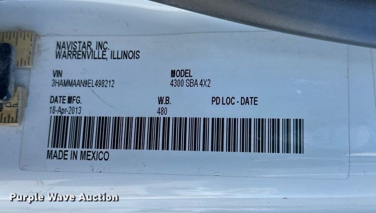 image for item LN9380 2014 International DuraStar 4300  bucket truck