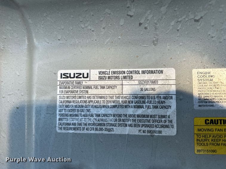 image for item LN9435 2016 Isuzu NPR HD  flatbed truck