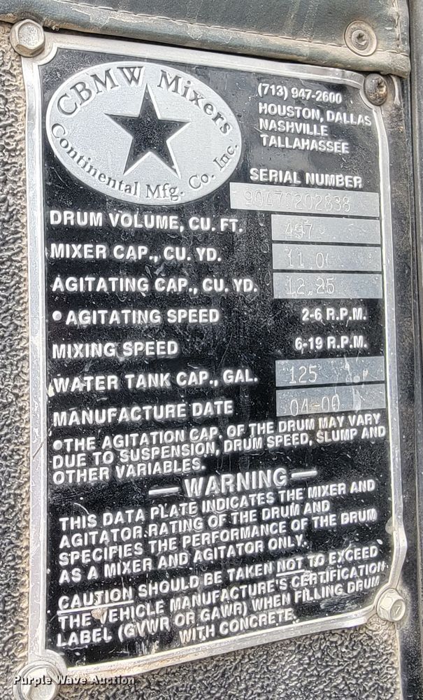 image for item LV9462 2000 Kenworth W900B  ready mix truck