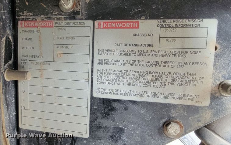 image for item LV9462 2000 Kenworth W900B  ready mix truck