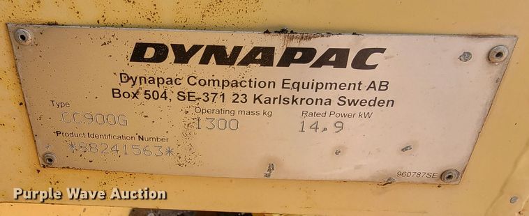 image for item LV9473 Dynapac CC900G  double drum vibratory roller